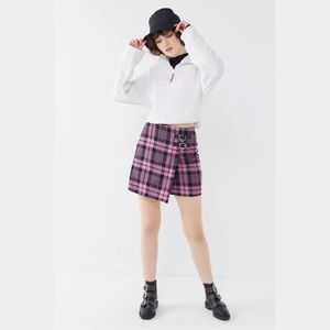 Lazy Oaf Checky Plaid Kilt Mini Skirt